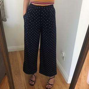 NWT Anthropologie Polka Dot Wide Leg Pants